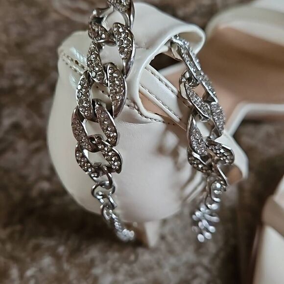 Dream Pairs Sandal Rhinestone Ankle and Buckle Strap Beige 10 - Picture 4 of 9